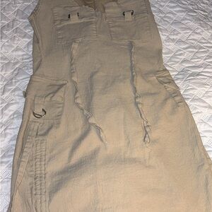 Tan Sleeveless Utility Dress